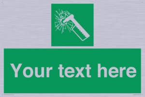 Custom sign safe condition emergency hammer